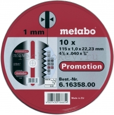 Metabo Круг отр.нерж.125x1,0x22 A60R 10 шт.в мет.коробке 616359000 Metabo Круг отр.нерж.125x1,0x22 A60R 10 шт.в мет.коробке 616359000 фото