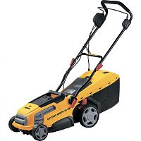 Газонокосилка электрическая GC-1500, 1500 Вт, ширина скашивания 36 см, 6 уровней высоты скашивания, пластиковый травосборник 40 литров Denzel фото