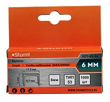 1071-02-06 Скобы для степлера Sturm 6мм (тип53) 1000шт фото