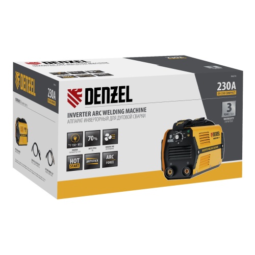 Аппарат инвертор. дуговой сварки Denzel DS-230 Compact 230А, ПВ 70% диам.эл. 1,6-5мм фото 4 Аппарат инвертор. дуговой сварки Denzel DS-230 Compact 230А, ПВ 70% диам.эл. 1,6-5мм фото фото 4