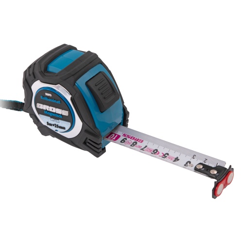 Рулетка Gross Magnetisch 5м х 25мм, обрезин. корп., автоматич. фиксация Рулетка Gross Magnetisch 5м х 25мм, обрезин. корп., автоматич. фиксация фото