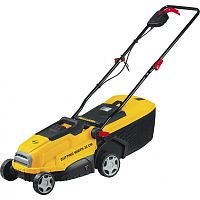 Газонокосилка электрическая GC-1100, 1100 Вт, шир. 32 см, 3 уров., пласт. травосб. 30 л. DENZEL фото