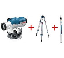 Оптический нивелир Bosch GOL 26D + штатив BT160 + рейка GR500 0.601.068.002 фото