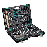 Набор инструментов Stels 1/2",3/8", 1/4", CrV, пластиковый кейс 142 предмета фото