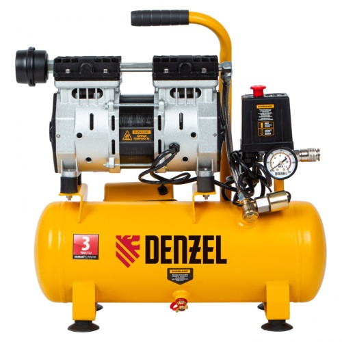 Безмасляный компрессор DENZEL DLS650/10 650 Вт, 120 л/мин, ресивер 10 л 58021 фото 3 Безмасляный компрессор DENZEL DLS650/10 650 Вт, 120 л/мин, ресивер 10 л 58021 фото фото 3